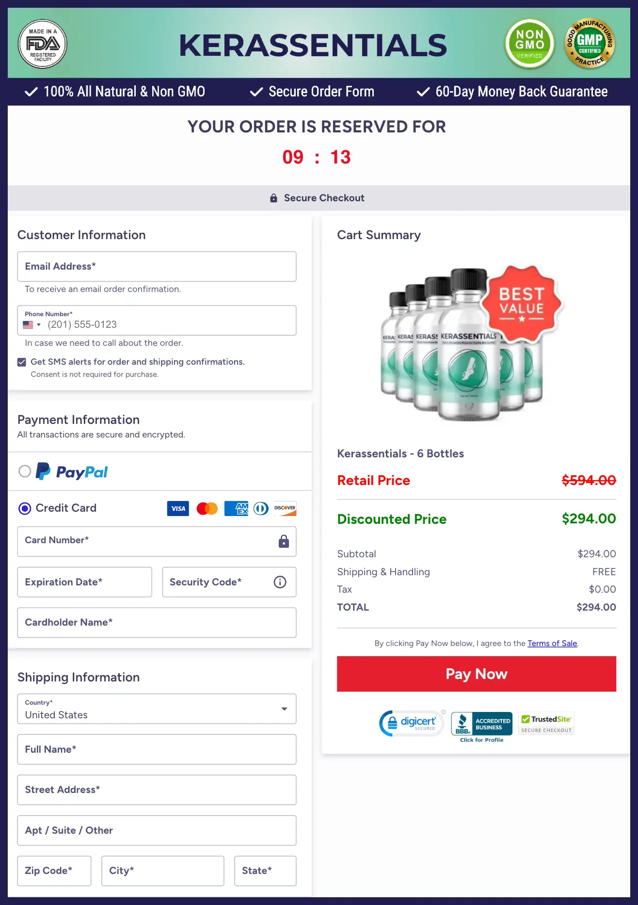 Kerassentials Official Website Secure Order Page